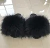 Ciabatte estive in pelliccia Simpatiche pantofole in peluche Fox Pantofole da spiaggia di moda di lusso al 100% in vero pelo di volpe taglia 36-45