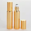 10 ml Guld / Silver / Svart Färg Metall Roller Parfymflaska för eteriska oljor Roll-on glass parfymflaskor