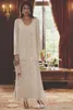 Elegant V Neck Chiffon Mother039s Dresses Two Pieces Beaded Wedding Guest Ankle Length Mother of the Bride Dresses With Long SL6990997