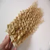 100G Mongolski Kinky Curly Clip Ins Human Hair 8 Placeesset Brazylian Remy Curly Hair Clip w Human Hair Extensy7081714