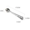 Durable Stainless Steel Spoon With Bag Clip Ground Tea Coffee Scoop Portable Bag Seal Clip Powder Measuring Tools