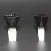 Bols de bang en verre noir narguilés polygone diamant mâle bol de joint de 14,4 mm et 18,8 mm pour bongs conduites d'eau plates-formes pétrolières