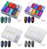 10Pcs Starry Sky Nail Foils Holographic Transfer Water Decals Nail Art Stickers 4*120cm DIY Image Nail Tips Decorations Tools RRA2039