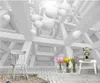 Carta da parati moderna per soggiorno moderno minimalista tridimensionale cerchio architettonico muro decorativo geometrico