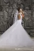 2019 Maßgeschneiderte Brautkleider Wunderschöne Hofschleppe Illusion Transparenter Rücken Perlenspitze Meerjungfrau Frühling Brautkleider Braut G325O