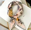 New style small square scarf women's art small fresh printing spring and autumn scarf silk scarf imitation real silk summer sunscreen shawl