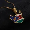 Stainless Steel South Sudan Map Pendant Necklace Jewelry Map of South Sudan Country Maps Chain Jewellery