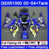 + Tanque Para SUZUKI GSX R1000 GSX-R1000 GSXR1000 01 02 03 04 299HM.11 GSXR-1000 K2 K3 GSXR 1000 Movistar Azul 2000 2001 2002 2003 2004 Carenagem