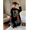 Schwarz Brief Drucken Casual Stricken Casual Pullover Pullover Frauen 2020 Winter Koreanischen Stil Lange Ärmel Lose Pullover für Damen