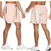 Męskie spodenki treningowe spandex sportowcy mężczyźni moda siłownia różowy szybki suchy sport lato kompresja para hombre działa