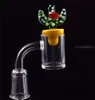 DHL XL XXL 4 mm de espessura inferior prego Quartz Banger Com vidro colorido UFO Duck Cap Carb Cacto por plataformas petrolíferas Bong fumar