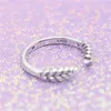 Wholesale-Stylish and smart wheat ear ring for Pandora 925 sterling silver plated 18K gold open grain ring ladies jewelry with original box