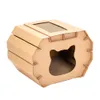 Taş diy kedi evi oluklu kağıt çizikler tahta yatak çöpü kedi yavrusu evcil hayvan karton toy266n