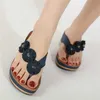 2020 kadın Açık Rahat Orta Topuk Çiçek Flip Floplar Sandalet Takozlar Ayakkabı Klip Toe Terlik Çevirme Zapatos De Mujer D634