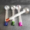 Tubería de agua de la tubería del quemador de aceite de vidrio colorido Pyrex Curved Bong Tubos de agua con diferentes patas de equilibrador Pies 2 tipos para burbujas Hookahs Bongs