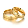 Roestvrij staal gouden ring groef diamant ring verlovingsringen vrouwen trouwringen heren ringen nieuwe mode-sieraden cadeau
