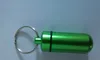DHL Travel liga de alumínio caixa de comprimidos à prova d'água porta-chaves chaveiro organizador de armazenamento de remédios porta-garrafa recipiente porta-chaves 15x48mm
