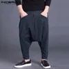 2019 Outono Homens Harem Pants Corredores Stripe Casual Solto Cintura Elástica Gota Virilha Streetwear Calças Dos Homens Hip-hop Calças S-5xl Y190509