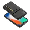 Kaarthouder Telefoonhaken voor iPhone 11 12 Mini 13 PRO MAX 6 6S 7 8 PLUS X XR XSMAX Lederen portefeuille achterkant