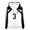 Japan Anime Haikyuu Zipper Jacket Fukurodani Academy Akaashi Keiji Cosplay Costume School Uniforms Mens Hoodies Sweatshirts197f