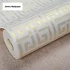 Papel pintado geométrico moderno con celosía de llave griega, Fondo de estudio de Hotel, pared de PVC, papel tapiz impermeable para baño