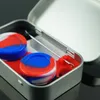 RHS 4 em 1 Kit de armazenamento de silicone de lata conjunto com 2pcs 5ml Recipiente de cera de silicone Base de frasco de óleo Dab Dabber Ferramenta Caixa de metal7598332