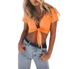 Frauen Tops und Blusen Streetwear Front Tie Crop Tops Tunika Damen Koreanische Mode Sommer Für Frauen Kleidung