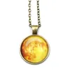 Starry Sky Time Gem Pendant Necklaces Glass Glowing Pendant Necklace Night Luminous Statement Jewelry for Women Men 10Colors Christmas Gift