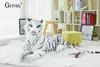 30cmシミュレーションホワイトタイガーぬいぐるみかわいいぬいぐるみ動物の枕クッション赤ちゃん人形おもちゃ子供たちのための子供たちのための創造的な贈り物