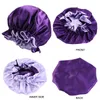 Mama en ik Satin Bonnet Double Layer Vrouwen Nacht Slapend Cap Kinderen Hoofdomslag Haaraccessoires Omkeerbare zijdeachtige motorkap