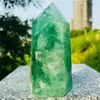 A+ Natural Green Fluorite Quartz Obelisk Crystal Wand Point Healing