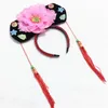 3-8 Yaşında Çocuk Şapkalar El Yapımı DIY Çiçek Dekor Kız Prenses Şapka Çin Qing Hanedanı Ulusal Performans Hairbands