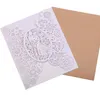 Romantic Laser Cut Wedding Invitation Card Groom Bride Carved Pattern Hollow Out Banquet Party Supply(no inner)