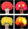 LED Light Headgear Flash Explosion Head Wig Prom Clown Clown Fans Carnevale Parrucca cappello cappello Fan Copricapo Adulto Bambino Capelli ricci oggetti di scena regali