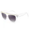 Fashion Designer grande telaio rivetto occhiali da sole vintage a forma di annata a forma di hip hop occhiali da sole femminili UV400 accessori