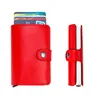 Mini PU Läder Automatisk Slide Korthållare Kreditkort Case Organizer Card Storage Bag Protector Men Business Wallets