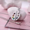 Dawapara Crystal Artist's Palette Pendant Necklace Paint Plate Pendant DIY Necklace Painter's Gift Necklace Women 2019