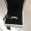 مصمم فاخر 18 كيلو روز الذهب حلقة أصلية لـ 925 Silver Daisy Flower Ring Women Wedding Gift Rings Sets8063607