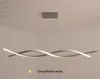 Modern Minimalist Led Aluminum Pendant Light Wave Pendant Light for Living Room Dining Kitchen Room Black/Grey194V