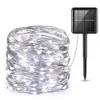 Christmas Solar String Lights 33 / 66ft 100 / 200LED COPER Draadverlichting 8 Modi Fairy Waterdichte Outdoor String Lights voor Patio Garden Gate