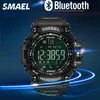 Smael merk digitale display horloges zwart blauw coole stijl led polshorloge outdoor sport horloges 50m watervoorspoor klok 1617B