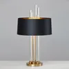 Modern Luxury Light Glass Designer Bordslampa Vardagsrum Sovrum Bedside Tyg Lampskärm Hem Ljus Fixtrues E27 110-240V