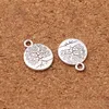 100 sztuk / partia Tybetański Silver Round Tag Lotus / Life Tree / Buddha Charms 15mm Metal Wisiorki Biżuteria Dokonywanie Akcesoria