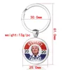 Trump 2020 Keychain Tempo Gem Flag Chaveiro Metal Reelect Trump Pingente Chave Chave Presente Titular Jóias