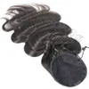 VMAE brésilien naturel noir 100g 120g 14 à 26 pouces armure droite vague de corps cordon queue de cheval vierge Extension de cheveux humains