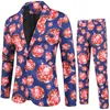 Mens Christmas Suit Different Prints Xmas Prom Costume Include Jacket Pants Waistcoat FashionMen's three-piece suits