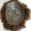 Mince Pu Hommes Toupet Plein Pu Toupet pour Hommes Système de Remplacement Peau Mince Toupet Postiche Cheveux Naturels Afro Bouclés Cheveux Humains Hommes Perruque