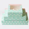 Kraft paper Baking Carton Kraft Box with ribbon,pink Cookies Gift packaging Box, Mooncake Macaron cake Packaging paper box