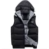 Mens Casual Warm Ärmlös Västar Bomull Hooded Jacka Man Zipper Waistcoat Tjock Bomull Vest Hat Hooded Warm Tops