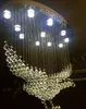 Lampy wiszące LED Lights Big Birds Projekt luksusowy nowoczesny kryształowy żyrandol oświetlenie Laster Hall Crystal lampa